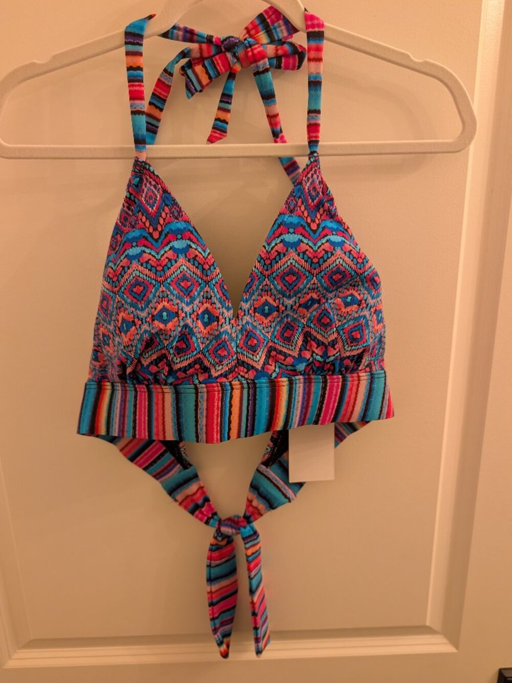 NWT - Swimsuits For All Halter Bikini Top Ikat - Size 18